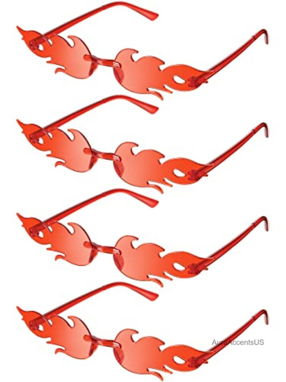 Rimless Flame Sunglasses Novelty Party Cosplay Eyewear